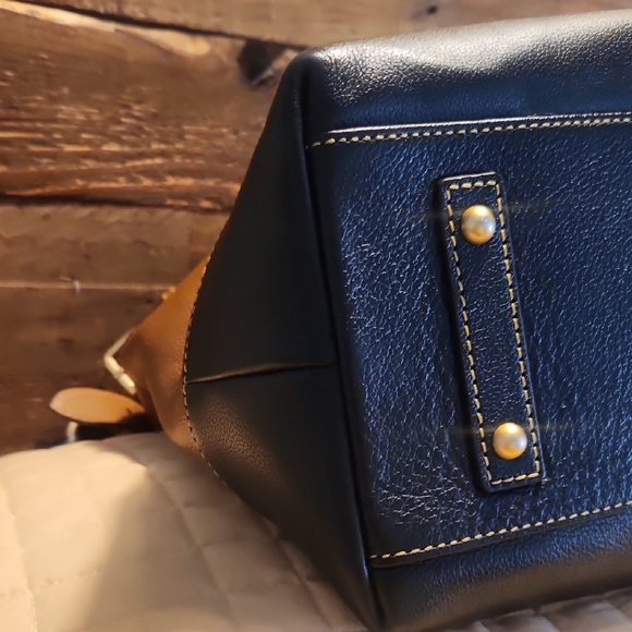 Dooney & Bourke Brown & Black Leather Hobo Bag Needs TLC - Picture 10 of 16